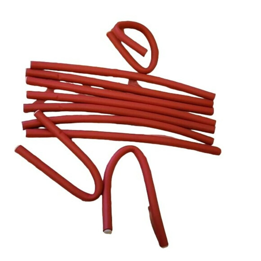 Flexible Soft Twist No Heat Hair Curlers Rollers 10 PC Red - Picture 5 of 6